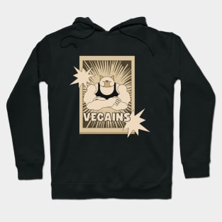 Vegains Strong Funny Vegan Power Pun Hoodie